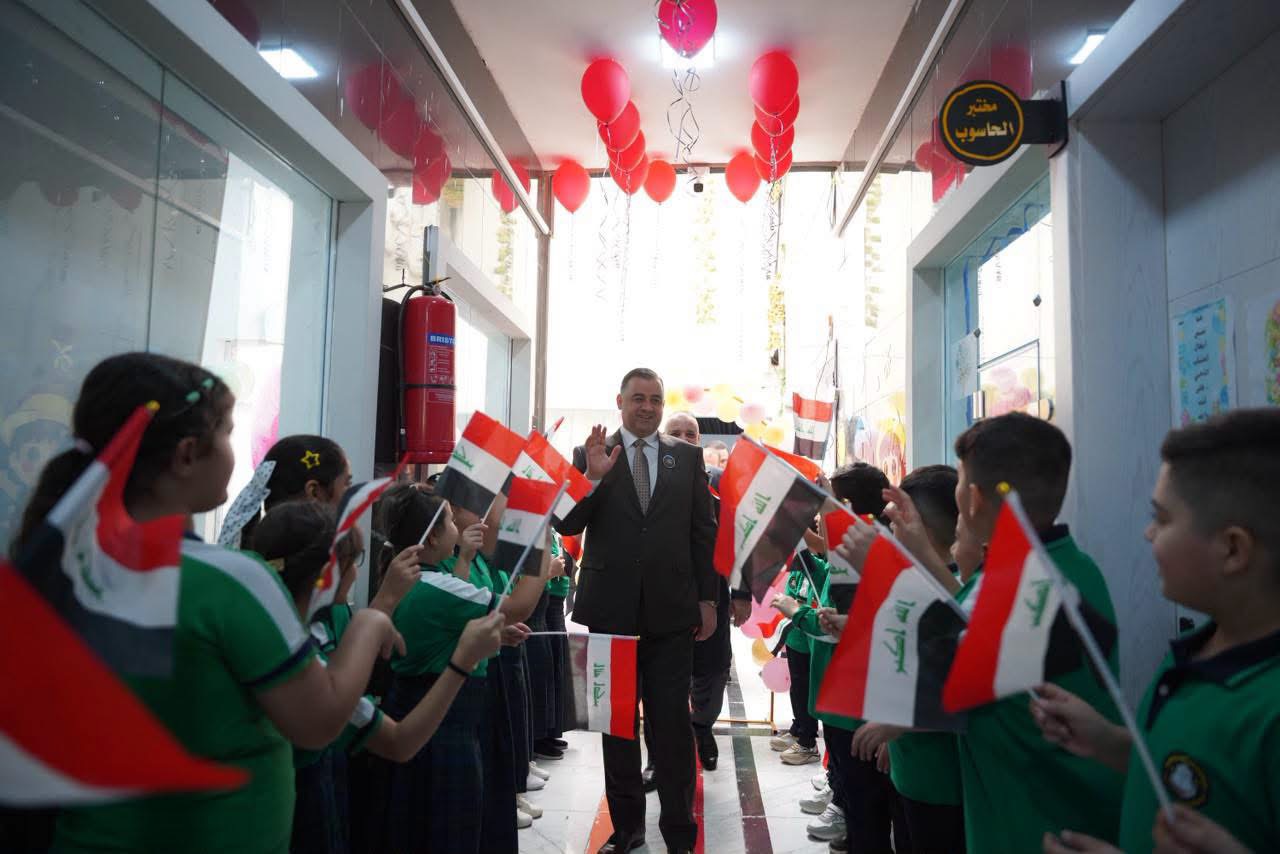 مع انطلاق العام الدراسي الجديد.. محافظ صلاح الدين يتابع اليوم الأول في مدرسة ماما فاتن