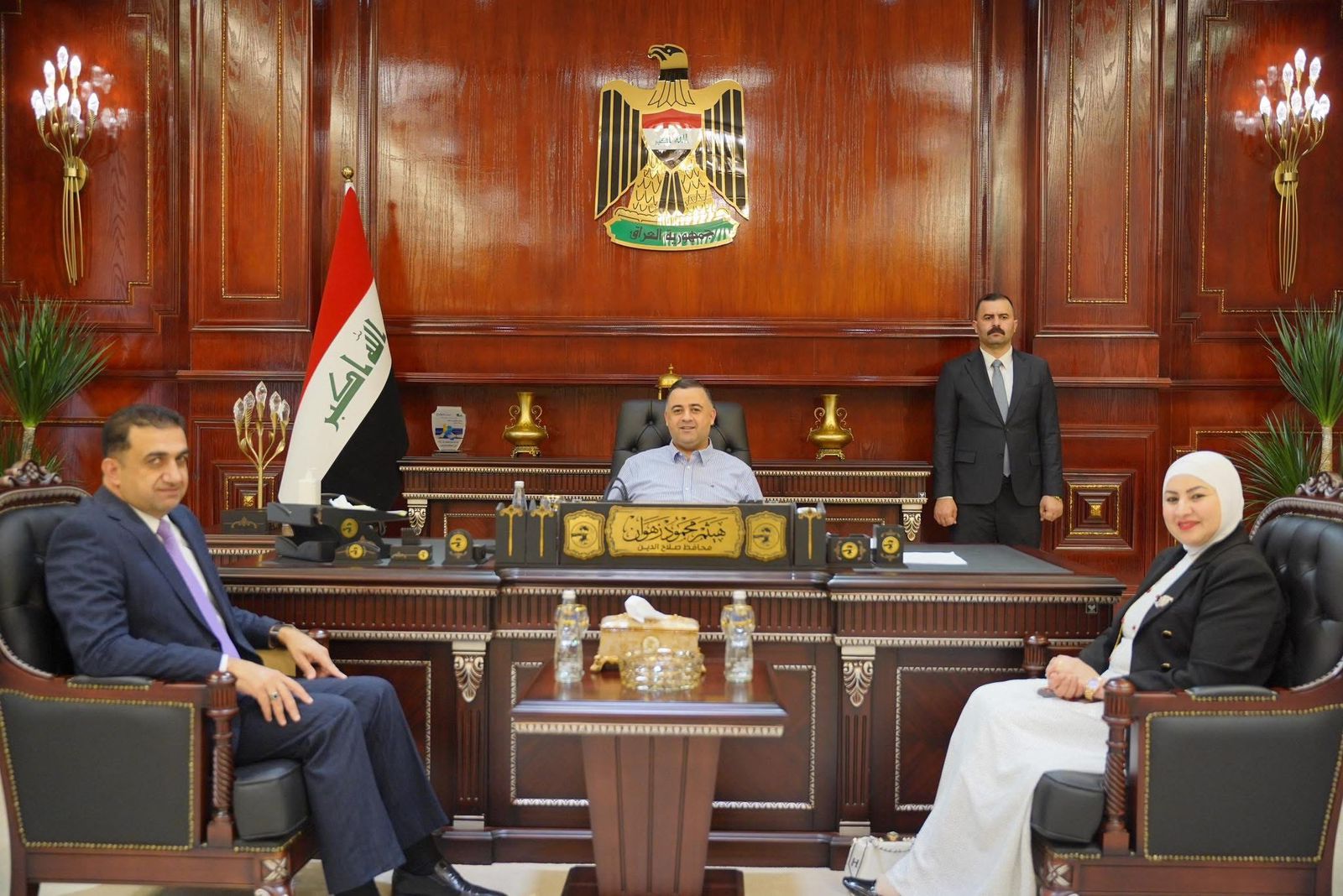 استقبل محافظ صلاح الدين، السيد هيثم الزهوان، عضو مجلس محافظة صلاح الدين الدكتورة شمائل العبيدي، لبحث عدد من الملفات الخدمية والتنموية المتعلقة بواقع المحافظة واحتياجات المواطنين.